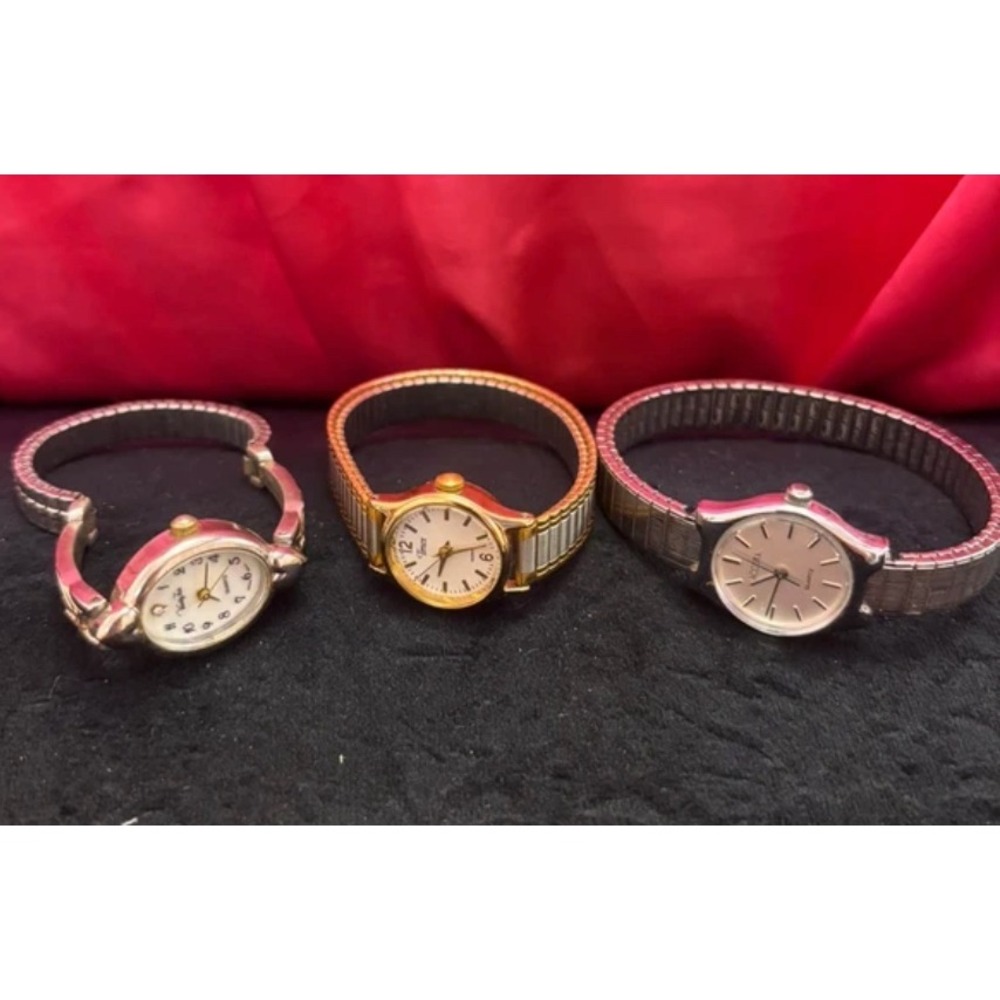 Vintage Ladies Watch Lot Timex Vanity Fair Accura Quartz Untested 3pc Bundle